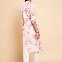 RANGMANCH BY PANTALOONS Floral Printed Mandarin Collar A-Line Kurta image 4