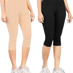 b s enterpses Women Beige, Black Capri-picture-21