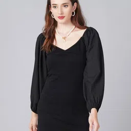 MINOS Puff Sleeve Bodycon Mini Dress-picture-27