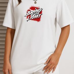 szn Women White Trendy Graphic Printed Drop Shoulder Oversized T-Shirt-picture-44