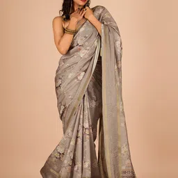 Sanwariya Silk Floral Printed Sequinned Maheshwari Saree image 3