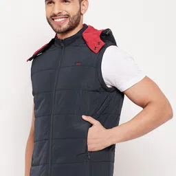 Adobe Men Navy Blue Red Reversible Padded Jacket image 2