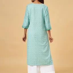 RANGMANCH BY PANTALOONS Ethnic Motifs Printed Keyhole Neck Kurta image 5