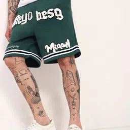 SHOWOFF Men Typography Embellished Regular Fit Cotton Shorts image 3