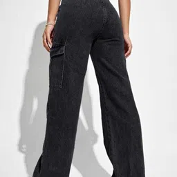Next One Smart Wide Leg High-Rise Clean Look Cotton Stretchable Jeans image 3