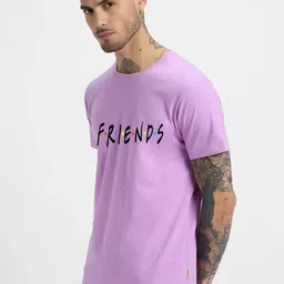 hesha Lavender Typography Printed Round Neck Regular Fit T-shirt image 2