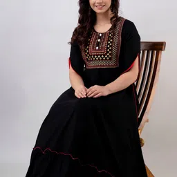 Jaipurite Women Embroidered Gown Maxi Ethnic Dresses-picture-13