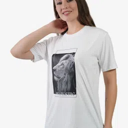 AgAtelier Women Typography Printed T-shirt-image-2