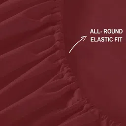 HOKIPO Maroon 130 TC Queen Bedsheet with 2 Pillow Covers image 4