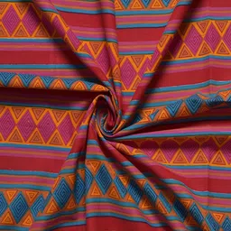 Aura Yellow & Pink Geometric Cotton 120 TC Single Bedsheet with 2 Pillow Covers image 4