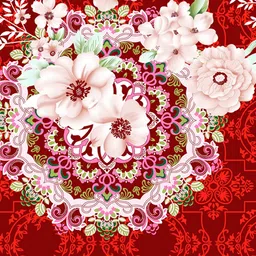 CHHAVI INDIA Red & White Floral 210 TC Queen Bedsheet with 2 Pillow Covers image 4