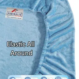 FABINALIV Blue 300 TC King Bedsheet with 2 Pillow Covers image 4