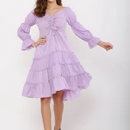 MUMRAA Georgette Fit & Flare Dress-picture-16