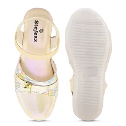 STEFENS Girls Printed Backstrap Open Toe Flats image 5