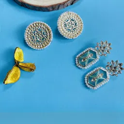VATSALYA creation Women Turquoise Blue Earrings-picture-19