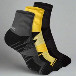 Heelium Unisex Pack Of 3 Striped Above Ankle Length 3X Tougher & Durable Athletic Socks-picture-13
