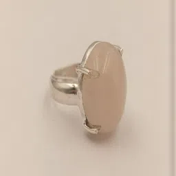 Shrim jewels German Silver Rose Quartz Studded Adjustable Oxidised Finger Ring-picture-14