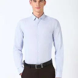 Peter England Men Spread Collar Vertical Striped Cotton Slim Fit Casual Shirt-picture-26