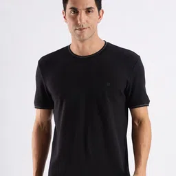 TURMS Men Solid Crew Neck Half Sleeves Anti Odor Ice Cool Tech UV Protectant Cotton Tshirt-picture-58