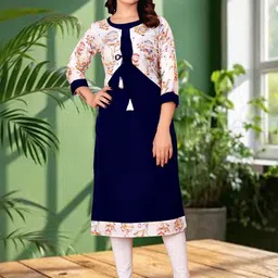 KHANJAN FASHION Women Printed Calf Length Straight Kurta-image-31