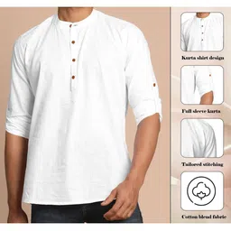 ZBIO Men Thread Work Kurta image 3