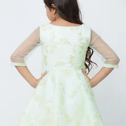 TIC TAC TOE Green Shimmer Raschel Dress image 3