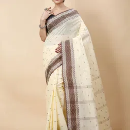 SRILOK Woven Design Pure Cotton Taant Saree-image-2
