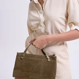 20Dresses Textured Suede Structured Handheld Bag with Pouch image 2