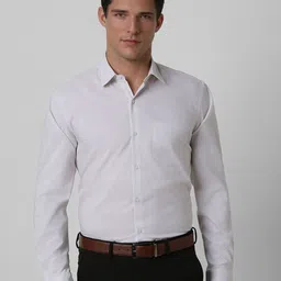 Peter England Men Slim Fit Spread Collar Horizontal Striped Cotton Formal Shirt-image-96