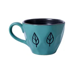 Unravel India Set Of 6 Green Handcrafted and Hand Painted Solid Ceramic Glossy Mugs image 5