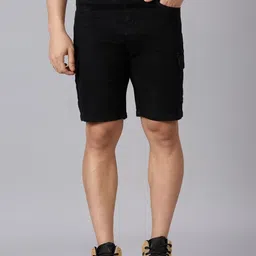 Style Quotient Men Regular Fit Mid-Rise Denim Shorts-image-59