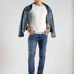 COOL COLORS Men Blue Solid Ankle Fit Light Fade Mid-Rise Stretchable Denim Jeans-image-54