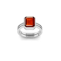 RRVGEM 6.00 Ratti Gomed Stone Silver Plated Adjustable Gomed Hessonite Ring-picture-19
