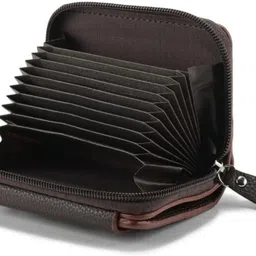 leatherscrafts Men Formal Tan Artificial Leather Card Holder image 3