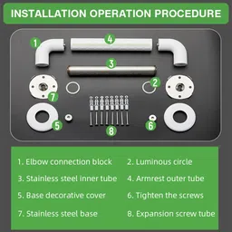 supvox Glow in the Dark Safety Grab Bar for Bathroom 11.8 Inches Shower Grab Bar image 2