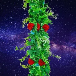 dynamic retail global Artificial Hanging Flowers Plant Wall Hanging Garland Chain Home Decor BA227 Multicolor Rose Artificial Flower image 1