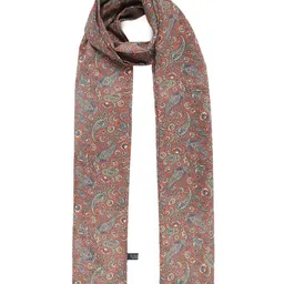 Tossido Men Orange & Blue Printed Stole& Pocket square image 4