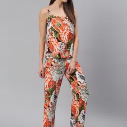 Cation Women Multicoloured Floral Printed Night Suit image 4