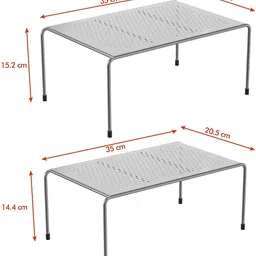 appucoco Containers Kitchen Rack Multipurpose Expandable Utensils Cookware Plate Dish Kitchen and Food Rack Storage Holder Stand Shelves Shelf Counter Top Organiser for Home and Kitchen Iron image 5