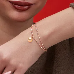 MINUTIAE Crystals Rose Gold Plated Link Bracelet image 5