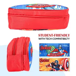 Kuber Industries Kids Set Of 2 Marvel Printed Pencil Pouch image 3