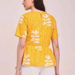 Pink Fort Floral Printed Pure Cotton Top image 4