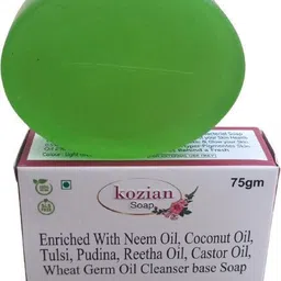 kozian Tulsi Pudina & Wheat germ oil with Coconut Reetha Oil cleanser base soap-picture-27