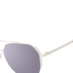 Chilli Beans Unisex Grey Lens & Silver-Toned Aviator Sunglasses with UV Protected Lens image 2