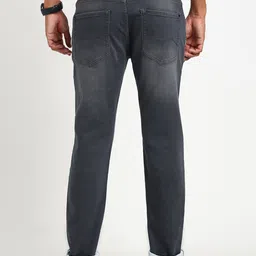 Turtle Men Narrow Tapered Fit Clean Look Light Fade Stretchable Whiskers Jeans image 3