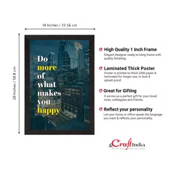 eCraftIndia Multicoloured Do More Of What Makes You Happy Quote Satin Matt UV Art Painting image 2