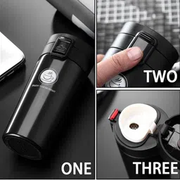 decore your way Steel Insulated Coffee Cup 400 ml with Leakproof Lid, Vacuum Insulation. Stainless Steel Coffee Mug image 5