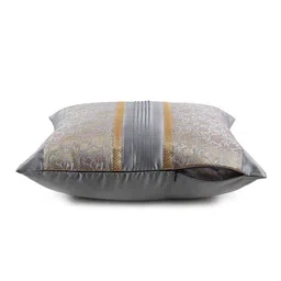 ANS Set Of 2 Grey & Gold-Toned Woven Design Brocade Square Cushion Cover image 4
