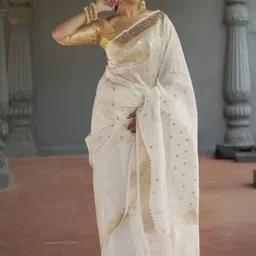 G R K Fashion Textile Woven Design Zari Linen Blend Saree-picture-38