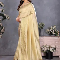 Lookmark Zari Woven Border Kanjeevaram Saree with Blouse Material image 4